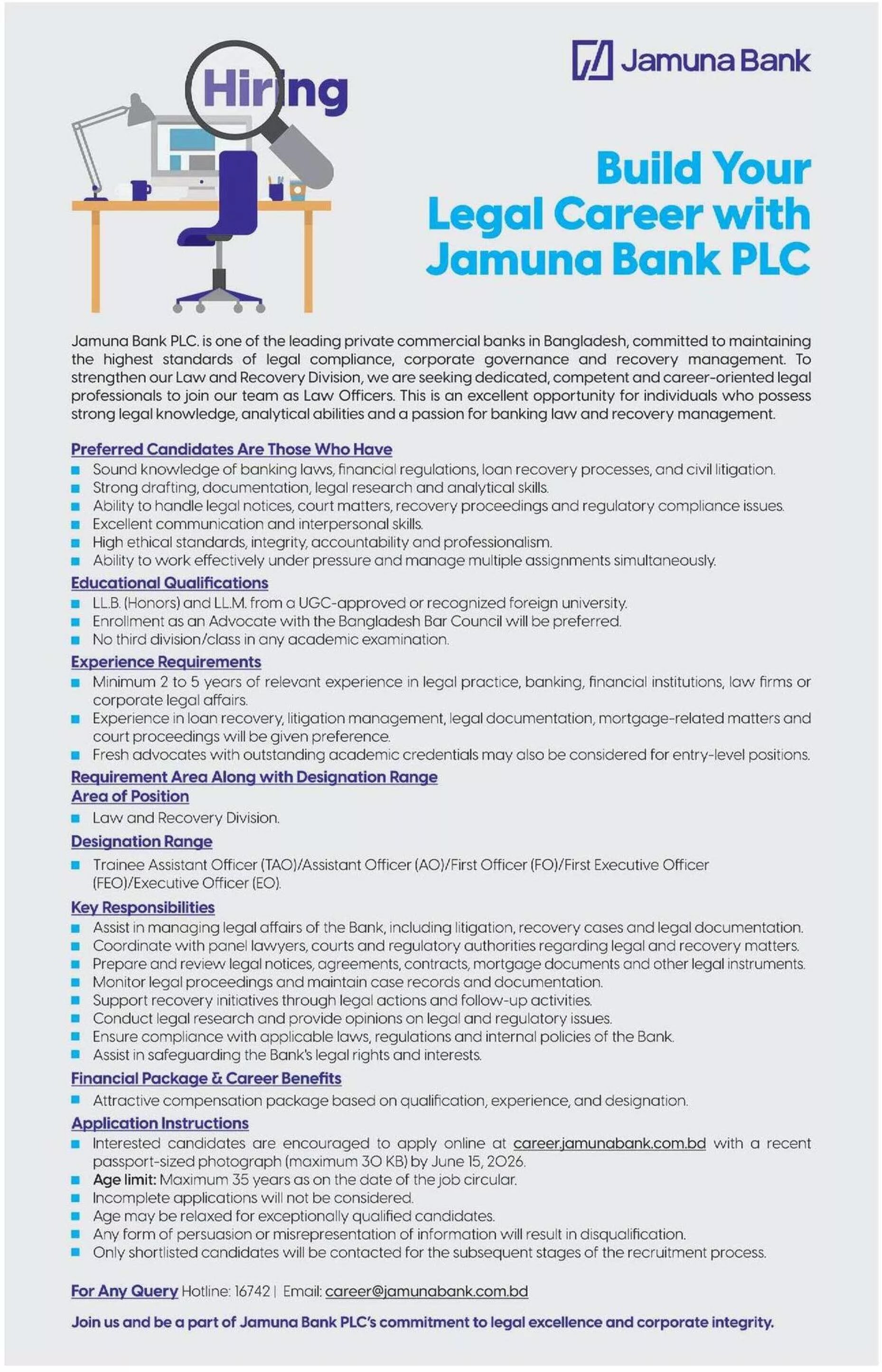 Jamuna Bank Job Circular 2026